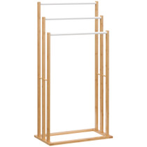 Stalak za peškire od bambusa s 3 nivoa 48 × 25,8 × 94 cm, prirodna boja