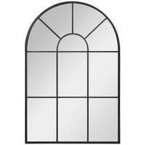 Zidno ogledalo u obliku prozora s metalnim okvirom 91 × 60 cm, crno