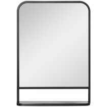 Zidno ogledalo s metalnim okvirom i policom 70 × 10,2 × 50 cm, crno