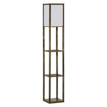 Podna lampa s 3 police 26 × 26 × 160 cm, rustik smeđa i bijela