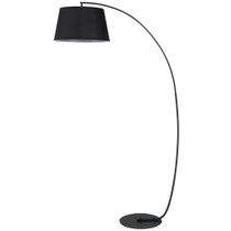 Podna lampa s lučnim stalkom i tekstilnim sjenilom 105 × 47 × 190 cm, crna