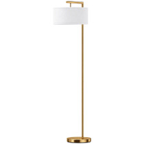 Podna lampa E27 s nožnim prekidačem, zlatna s bijelim sjenilom