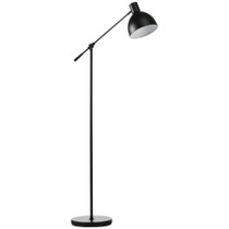 Podna lampa u industrijskom stilu s podesivom visinom i nožnim prekidačem, crna