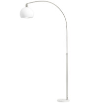 Podna lampa s nožnim prekidačem i mramornim postoljem, bijela