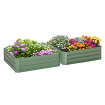Povišena gredica, set od 2 komada, 100 × 100 × 30 cm, zelena