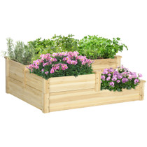 Povišena gredica s 3 stepenasta sanduka 108 × 88 × 36 cm, natur