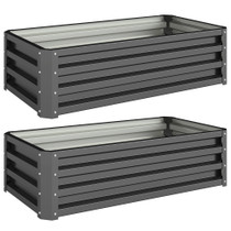 Povišene gredice od čelika, set od 2, 110 × 50 × 30 cm, tamnosiva