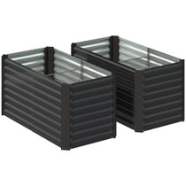 Set od 2 povišene gredice 120 × 60 × 60 cm, tamnosiva
