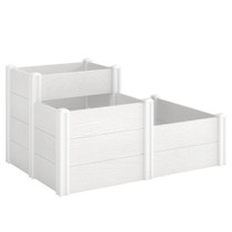 Povišena gredica s 3 nivoa 120 × 80 × 64 cm, bijela