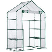 Prohodni plastenik s 6 polica 142 × 73 × 195 cm, prozirni
