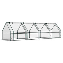 Plastenik s 4 rolo vrata na rajsferšlus 360 × 90 × 90 cm, prozirni