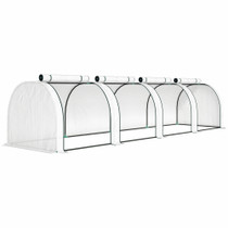 Plastenik s 4 vrata na patent zatvarač 395 × 100 × 80 cm, bijeli