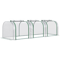 Plastenik s 3 vrata na patent 295 × 100 × 80 cm, prozirni