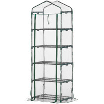 Plastenik s 5 polica i roletna vratima 69 × 49 × 193 cm, prozirni