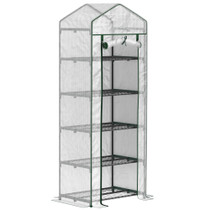 Plastenik s 5 polica 69 × 49 × 193 cm, bijeli