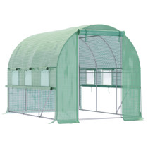 Plastenik s 6 prozora koji se motaju 295 × 200 × 200 cm, zeleni