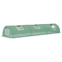 Plastenik tunelski s folijom i 4 mrežasta prozora 300 × 80 × 45 cm, zeleni
