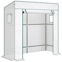 Plastenik s rolo vratima i 2 prozora 196 × 77 × 197 cm, bijeli