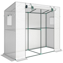 Plastenik uz zid s rolo vratima 200 × 76 × 170 cm, bijeli