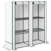 Plastenik s 3 police i rolo vratima 144 × 48 × 152 cm, bijeli