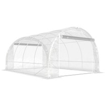 Prohodni plastenik s čeličnim okvirom 297 × 395 × 199 cm, prozirni