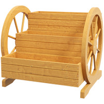 Povišena gredica s 3 etaže i dekorom kola 61 × 62 × 57 cm, prirodno drvo