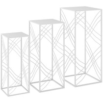 Set od 3 stalka za cvijeće 50/60/70 cm, metalni, bijeli