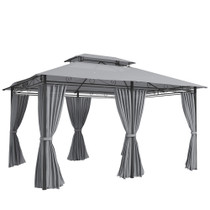 Paviljon sa zavjesama i dvostrukim krovom 300 × 400 × 280 cm, tamnosiva