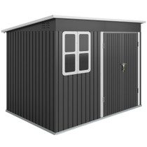Vrtna kućica za alat s prozorom 260 × 177 × 190 cm, tamno siva