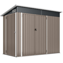 Metalna vrtna kućica za alat s 3 vrata 234 × 132 × 185 cm, svijetlosiva