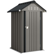 Vrtna kućica za alat od metala 122 × 121 × 192 cm, svijetlosiva