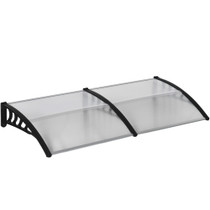 Nadstrešnica za vrata od polikarbonata 200 × 96 × 27 cm, crna