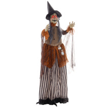 Halloween figura vještice s čarobnim napitkom, pokretna, sa zvukom, crna