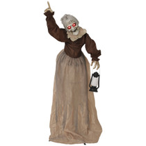 Animirana Halloween vještica sa zvukom i LED očima, smeđa