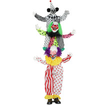 Halloween figura s tri klauna, pokret i zvuk, crvene LED oči, višebojna