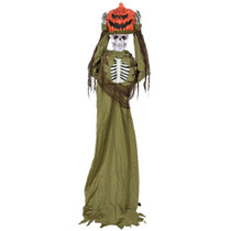 Halloween figura skelet u bundevi s pop-up efektom, svjetlo i zvuk, tamnozelena