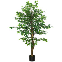 Vještačka biljka ficus s posudom, zelena