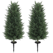 Set od 2 vještačke čempresa 33 × 33 × 100 cm, zeleni