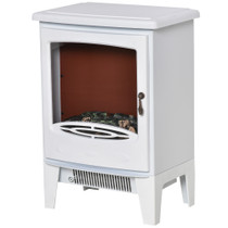 Električni kamin s grijanjem i LED efektom plamena 900/1800 W, bijeli