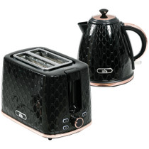Set kuhalo za vodu 1,7 L i toster za 2 kriške, crni