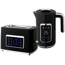 Set kuhalo za vodu 1,7 L i toster s 2 otvora, LED ekran na dodir, crni
