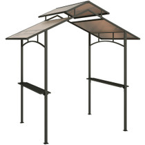 Paviljon za roštilj s 2 police 240 × 150 × 250 cm, crno-smeđi