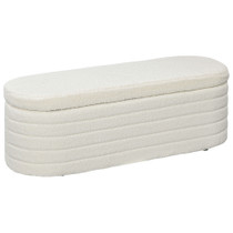 Klupa za krevet s prostorom za odlaganje 116 × 41 × 40,5 cm, krem bijela
