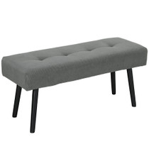 Tapacirana klupa od rebrastog baršuna 100 × 36 × 45 cm, siva
