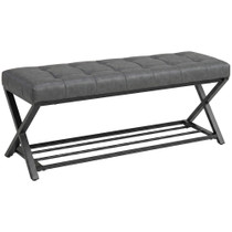 Klupa za cipele s policom 112 × 37 × 47 cm, tamnosiva