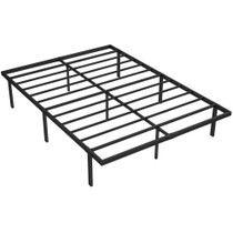 Metalni krevet bez uzglavlja 140 × 200 cm s prostorom ispod, crni