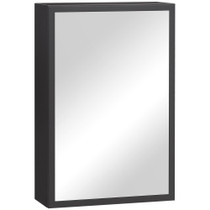 Ormarić za kupatilo s ogledalom i 3 police 40 × 15 × 60 cm, crni