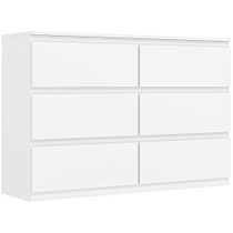 Komoda sa 6 ladica 112 × 34 × 75 cm, bijela