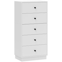 Komoda s 5 ladica 47 × 29 × 95 cm, bijela