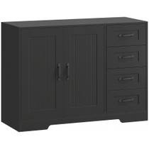 Komoda s 4 ladice i ormarićem 105 × 40 × 76 cm, crna